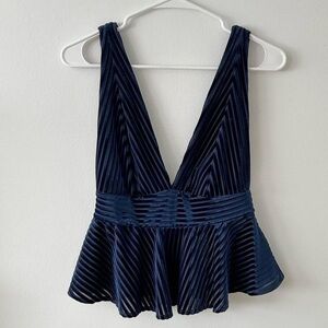 Velvet Stripe Babydoll Tank Top